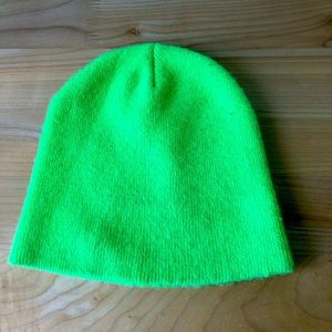 Neon green snow hat